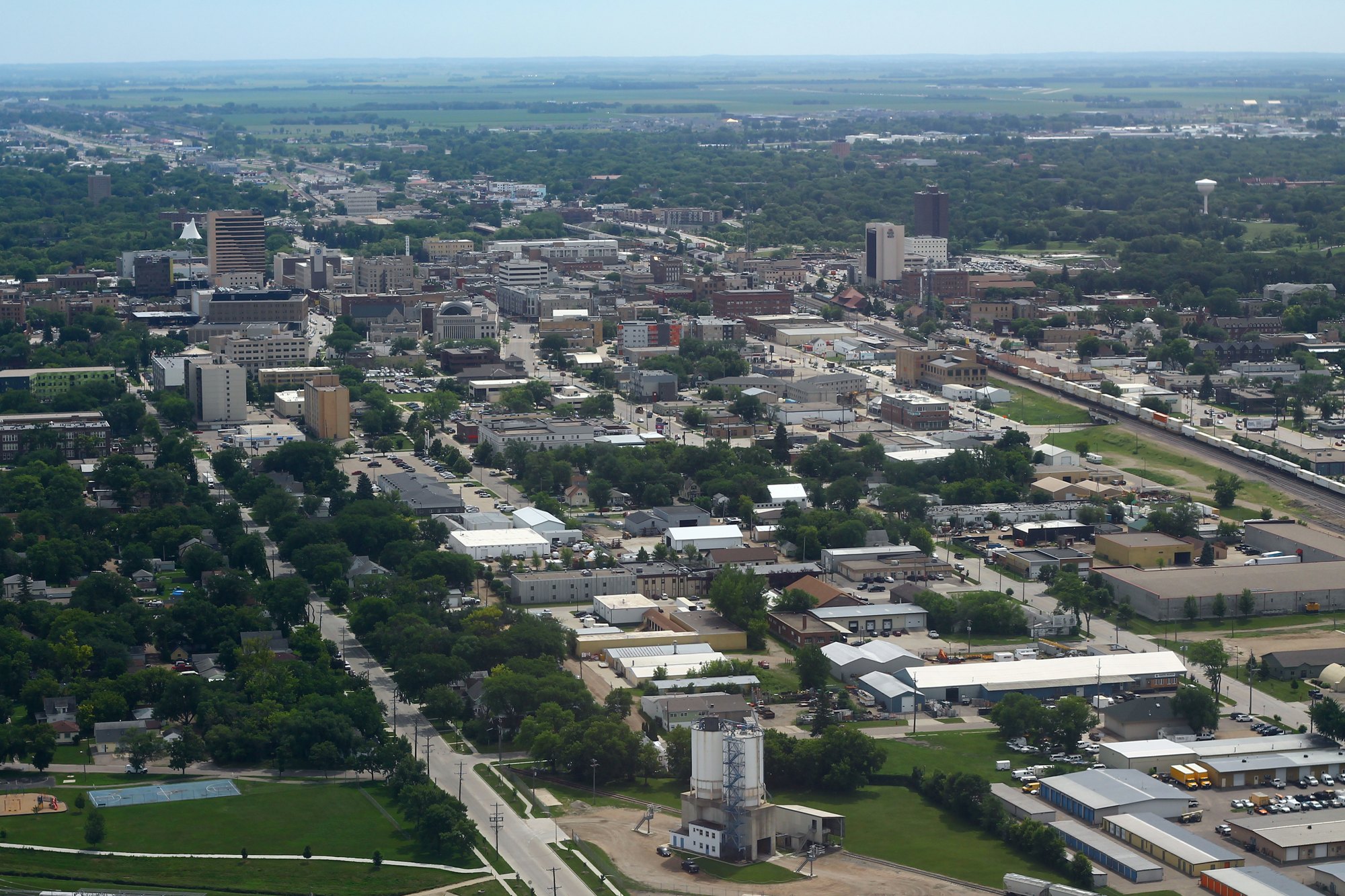 Downtown Fargo viewed from above (2018-07-09 12:39)